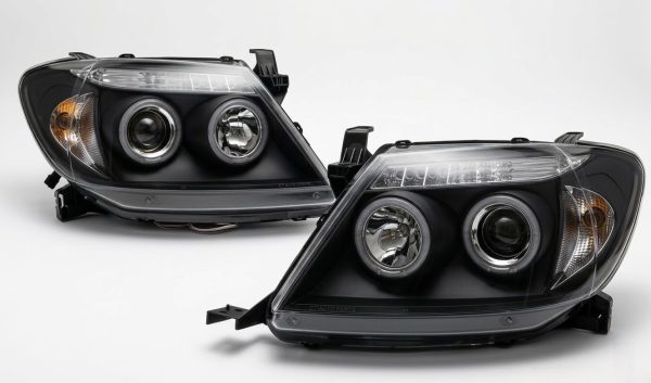 Black CCFL Angel-Eyes Projector Headlights for 2005-2010 Toyota Hilux SR5 head lights