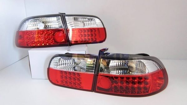 JDM Clear Red LED Taillight Tail lights for 92-95 HONDA CIVIC EG 3D Hatch