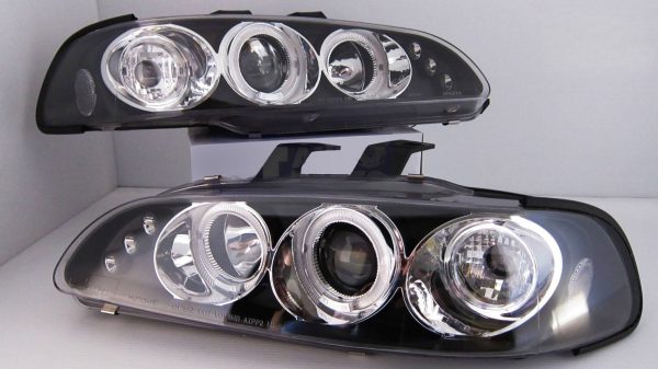 Black LED Projector Angle Eyes Headlights for 92-95 Honda Civic EG Si SiR Vti Head lights