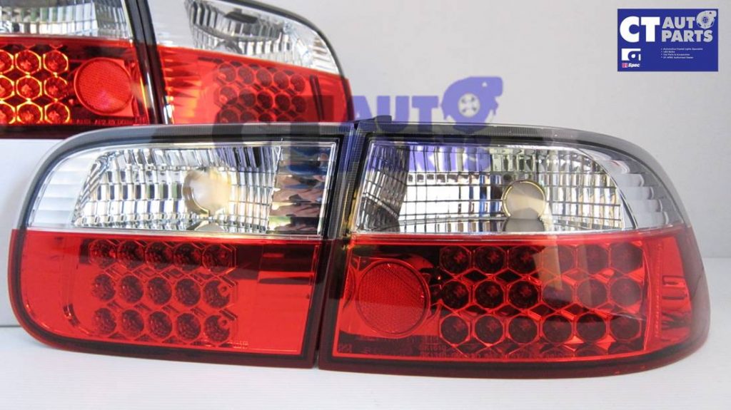 JDM CLEAR RED LED TAIL LIGHTS for 92-95 HONDA CIVIC EG 3D Hatch-2520