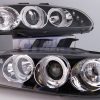 Black LED Angel Eyes Projector Headlights for 92-95 HONDA CIVIC EG Si SiR Vti-0