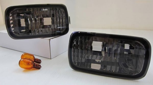 Black Front Bumper lights Front Signal Lights for 99-02 Nissan Skyline R34 GTT GTR