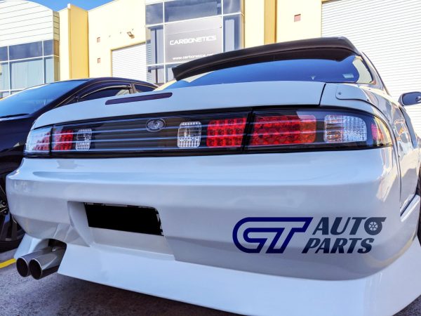 Black LED Tail lights & Black Garnish for 93-98 NISSAN SILVIA S14 200SX DMAX -0