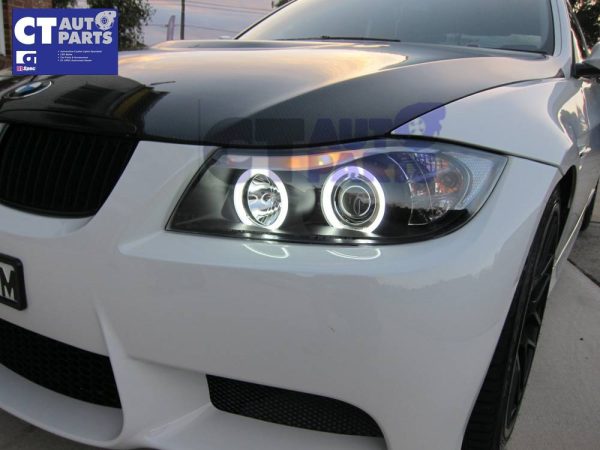 Black CCFL Angle Eye Projector Headlight for 05-08 BMW E90 Sedan 320i 323i 325i 335I 330i M3-0