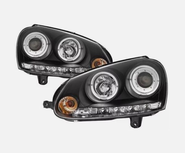 CCFL Angel Eyes Black Projector DRL Headlights for 03-08 VW GOLF 5 V TDI /GTI