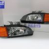 JDM Black Headlight & Amber Corner Signal Light for 91-95 Honda Civic EG VTI VTEC -1109