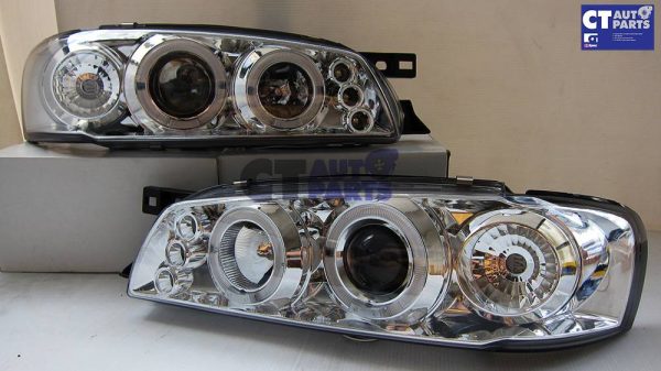 Chrome Angle Eye LED Projector Headlights for 92-00 SUBARU IMPREZA WRX GC-0