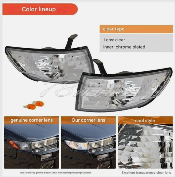 Clear Front Corner Indicator Signal Lights for 88-93 Nissan S13 Silvia