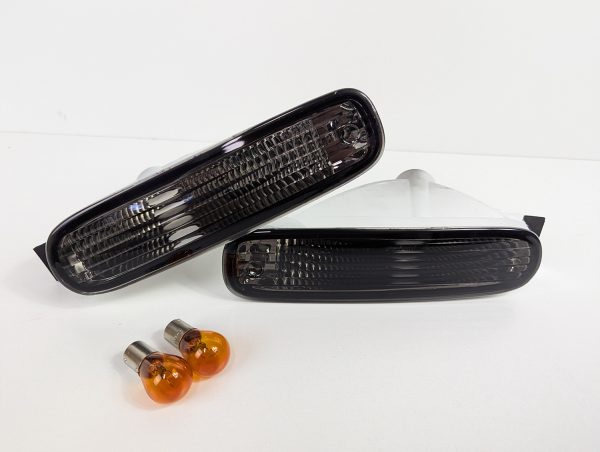 Black Front Bumper indicator Signal Lights for 93-95 Nissan S14 200SX Silvia S1