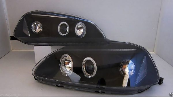 Black LED Angle Eye Projector Headlights for 96-98 HONDA Civic EK VTI