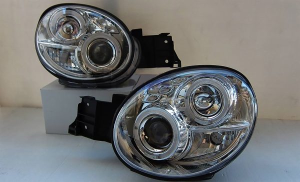 Clear LED Angel Eyes Projector Headlights for 00-02 Subaru Impreza WRX STI GD Head lights