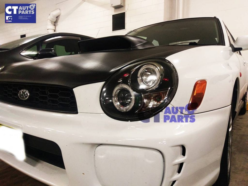 Black LED Angel Eyes Projector Head Lights for SUBARU IMPREZA WRX STI 00-02 GD-5469