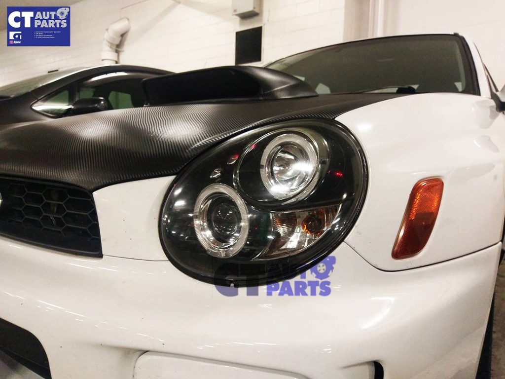 Black LED Angel Eyes Projector Head Lights for SUBARU IMPREZA WRX STI 00-02 GD-5470