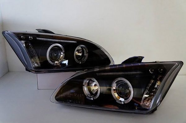 Black Projector Angel Eye Headlights for 2004-2007 Ford Focus MK2 XR5 ZETEC