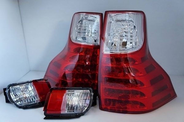 Clear Red LED Tail Lights TOYOTA LAND-CRUISER PRADO 09-13  / FREE FOG LIGHTS