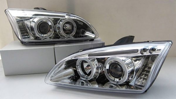 Clear Projector Angel Eye Headlights for 2004-2007 Ford Focus MK2 XR5 ZETEC
