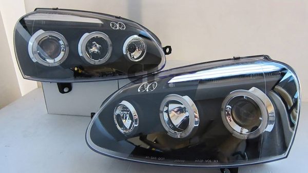 Black LED Projector Headlights for 03-08 VW Golf 5 MK5 V GTI TDI Head lights