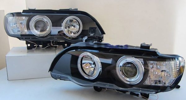 CCFL Angel-Eyes Projector Head Lights for BMW X5 E53 00-03 Pre LCI Headlight