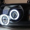 Black CCFL Angel Eyes Projector Head Lights for 04-10 Toyota Hiace -3262