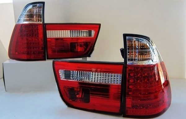 Clear Red LED Tail Lights for 98-02 BMW X5 E53 SUV Taillights
