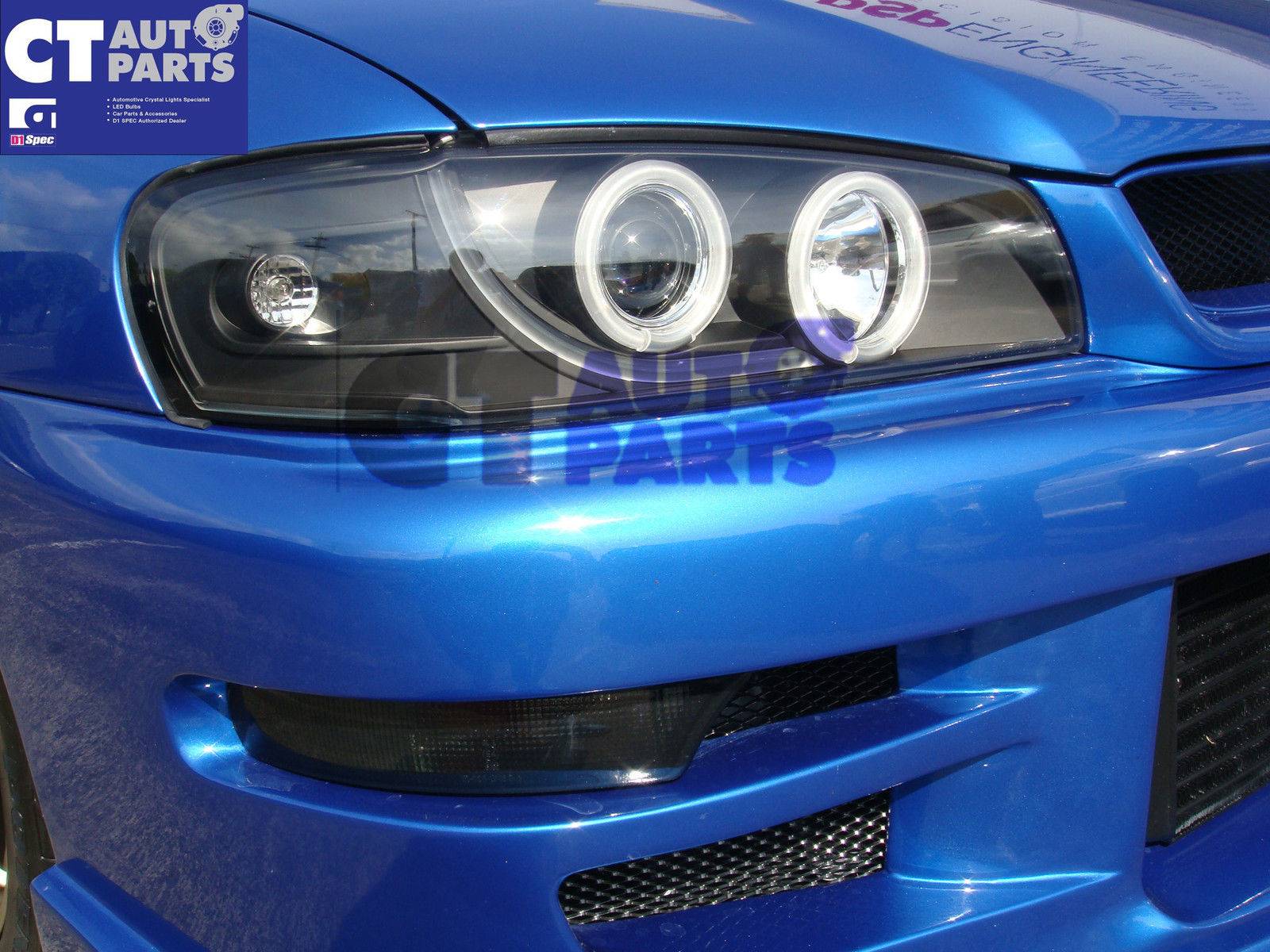 Black LED DRL Angle Eye Projector Head Lights for 9200 SUBARU IMPREZA