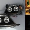 TOYOTA HILUX SR5 05-10 Double Cab BLACK LED Twin Halo Projector Headlight -4877