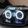 TOYOTA HILUX SR5 05-10 Double Cab BLACK LED Twin Halo Projector Headlight -0