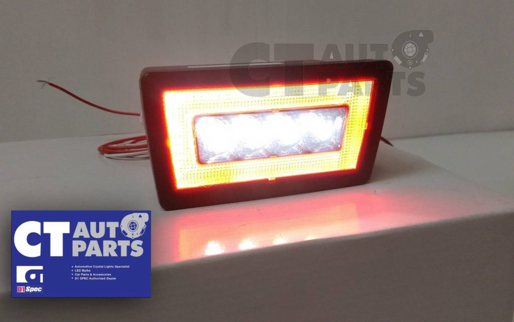 Clear Red 3-1 Rear Fog LED Brake Reverse Light for 14-19 Subaru WRX V1 STI -4851