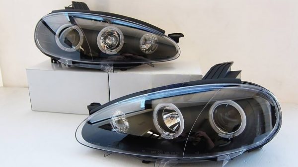 Black LED Angel Eyes Projector Head Lights for 01-05 MAZDA MX5 NB MX 5 Headlights