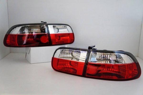 JDM Clear Red Tail light for 92-95 HONDA CIVIC EG VTI Hatchback taillights