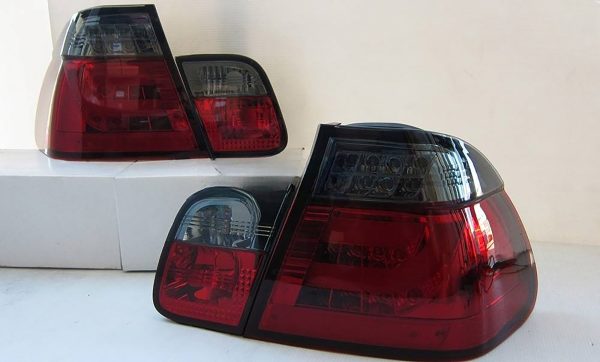 Smoke Red LED 3D Tail Lights for 98-01 BMW E46 3 Series 4D Sedan 318i 320i taillights