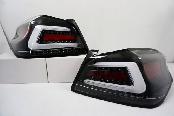 V1 Black Full LED Tail lights Dynamic Indicator for 15-21 Subaru WRX STI VA taillights