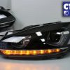 MK7 Style 3D LED Dual HALO Projector Headlights for 09-12 VW Golf 6 MK6 -6327