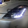 DRL LED Black Projector Headlights 03-05 Nissan 350Z Z33 Fairlady HID TYPE-6910