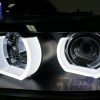 Black 3D LED DRL Angel-Eyes Projector Head Lights for BMW 3-Series E91 E90 05-08 Sedan -7081