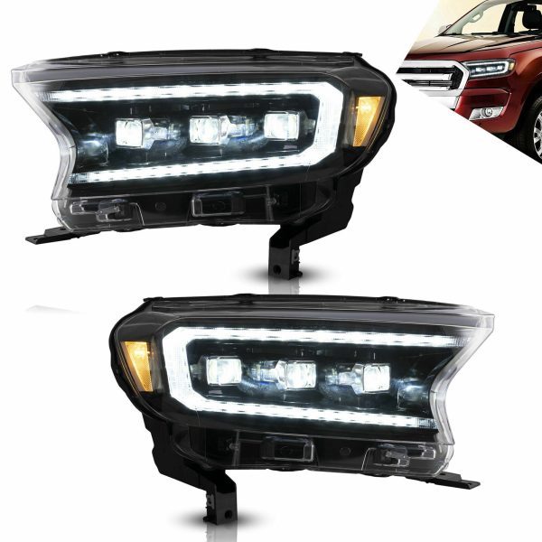 Matrix LED DRL Projector Headlights For 2016-2021 Ford Ranger PX2 PX3 Everest