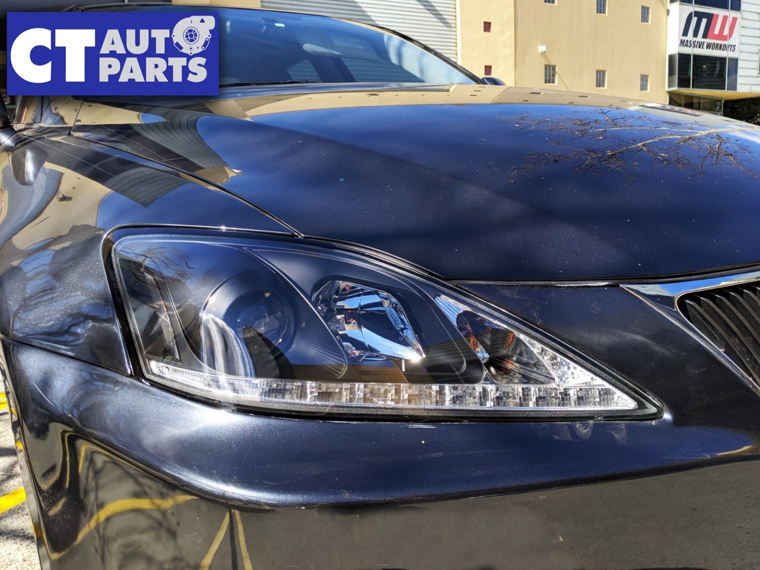 Black LED DRL Day-Time Projector Headlight Dynamic Indicator for 2005