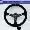 350mm Steering Wheel SUEDE Blue Stitching 97mm DEEP Dish -8115