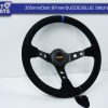 350mm Steering Wheel SUEDE Blue Stitching 97mm DEEP Dish -0