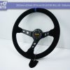 350mm Steering Wheel SUEDE Blue Stitching 97mm DEEP Dish -8120