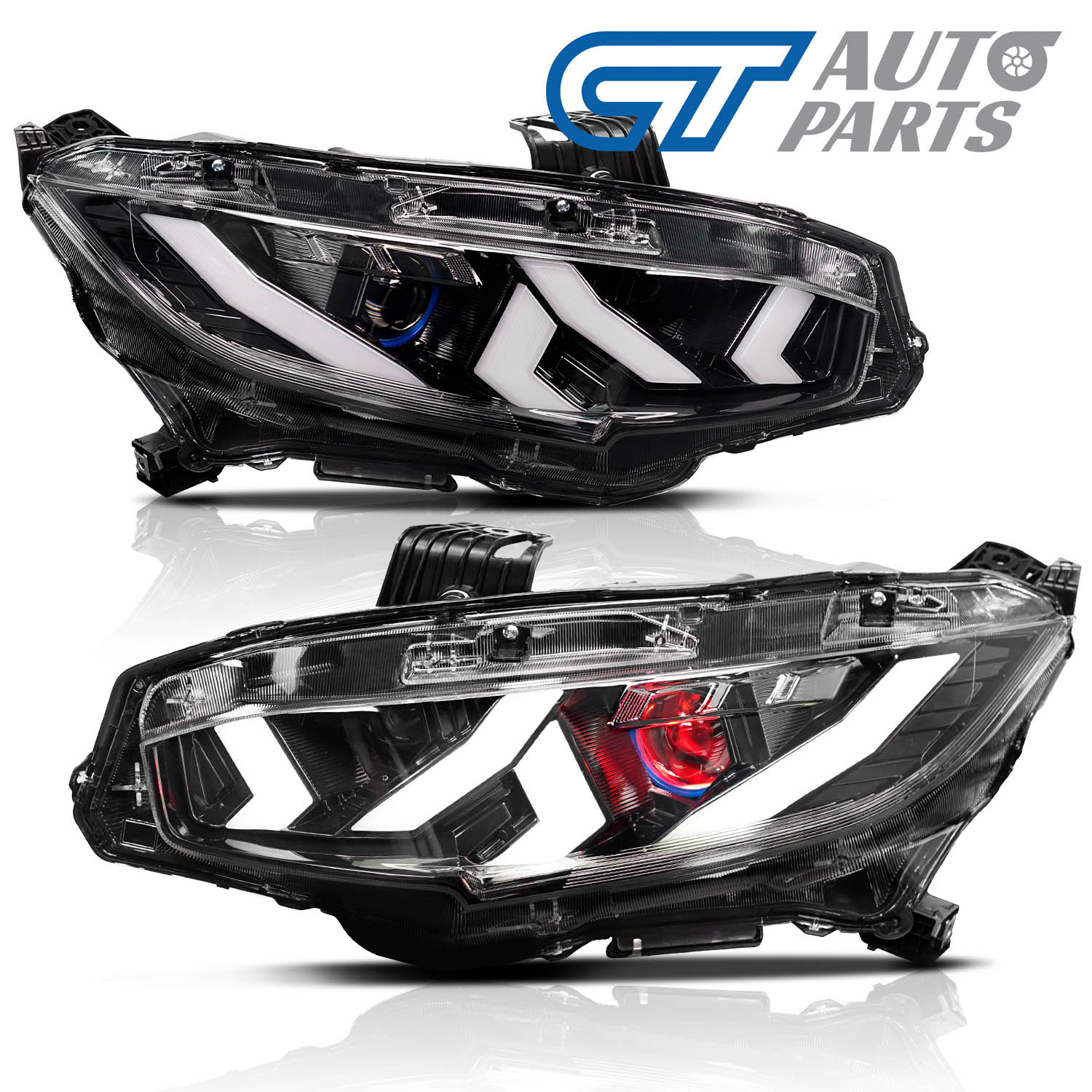 OLED 3D Full LED Sequential Blinker Headlights for 16-21 Honda Civic FK7  FK8 FC1 Head lights CT AutoParts