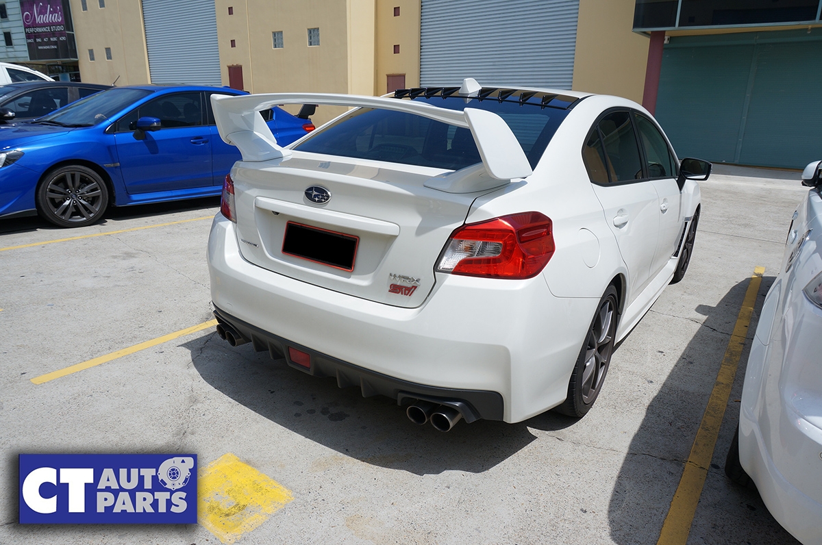 Sti Style Trunk Spoiler For 14 19 Subaru Wrx Sti Abs Painted White Pearl K1x 3pc Ct Autoparts