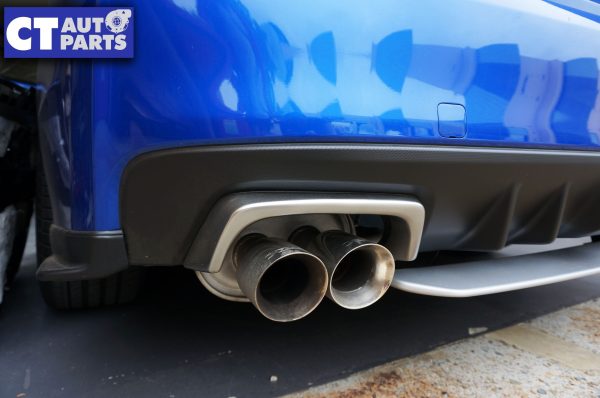 STI Style SILVER Exhaust Cover Heat Surround For 14-19 Subaru WRX STI V1-0