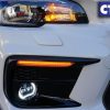 CTAUTO LED DRL Sequential Turn Signal Fog Light Bezels for 18-19 Subaru WRX Premium V1-9806