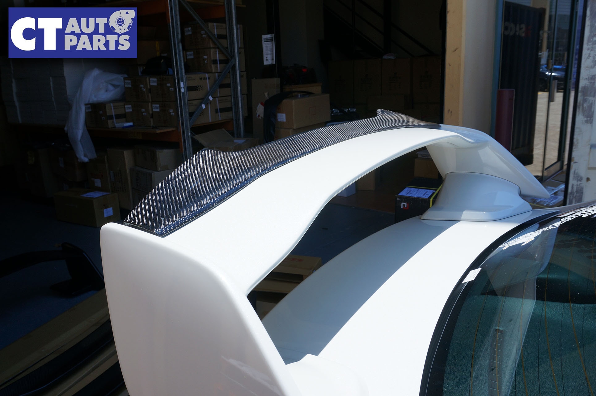 Rowen Style Carbon Fiber Gurney Flap For 14 Subaru Wrx Sti Trunk Spoiler Ct Autoparts