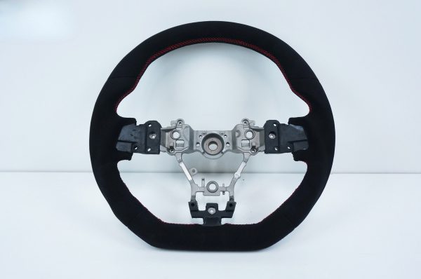 Alcantara Steering Wheel Type RA Style Red Stitching for 14-21 Subaru WRX STI LEVORG