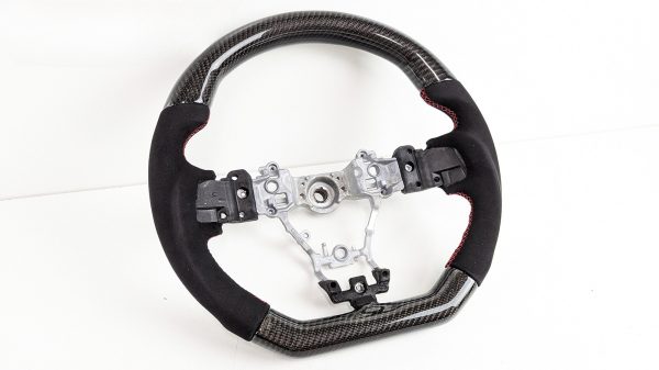 Carbon Fibre Alcantara Steering Wheel Red Stitching for 15-21 Subaru WRX STI Levorg