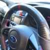 Carbon Fibre LEATHER Steering Wheel Red Line+Stitching for 14-19 SUBARU WRX STI LEVORG-11160