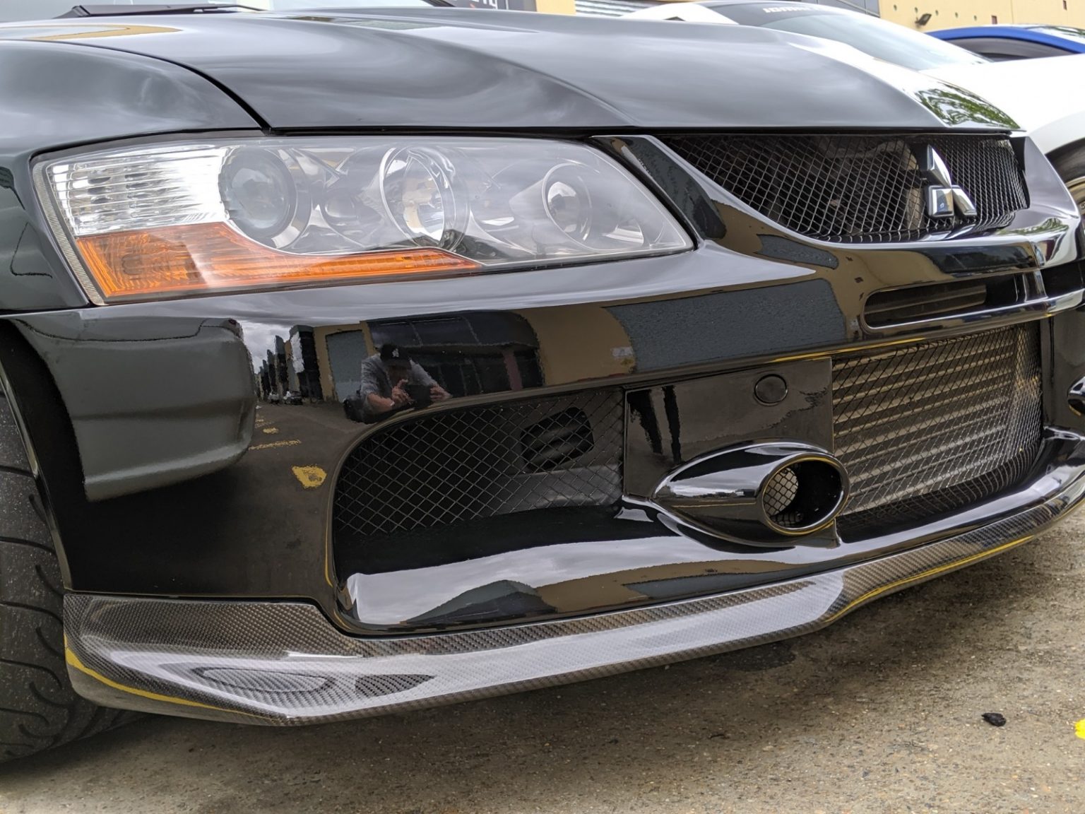 RALLIART Style Carbon Front Bumper Lip for 0608 Mitsubishi Lancer Evolution 9 EVO 9 CT AutoParts