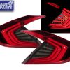 Smoked Red LED Tail Rear Light for 16-19 Honda Civic MK10 FK Sedan 4D-0